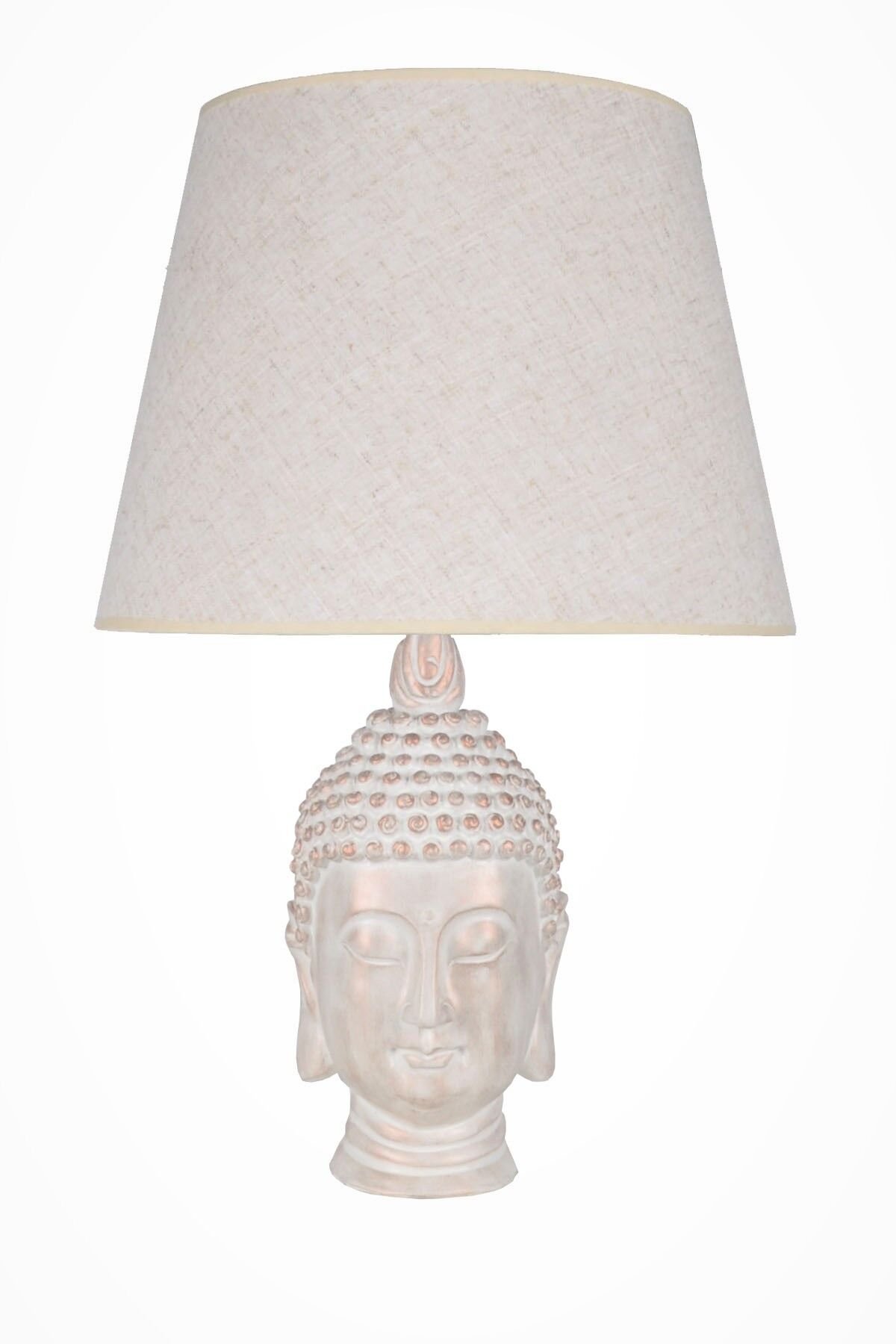 qdec Modern Dizayn Büyük Buda Abajur Beyaz Krem