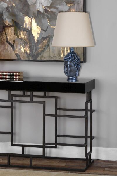 qdec Modern Dizayn Büyük Buda Abajur Cobalt Bej