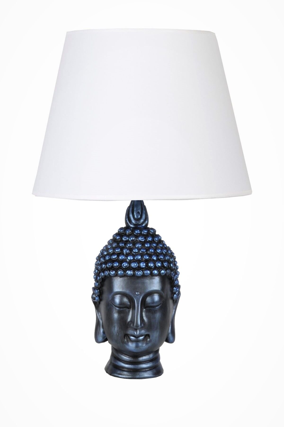 qdec Modern Dizayn Büyük Buda Abajur Cobalt Beyaz