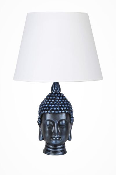 qdec Modern Dizayn Büyük Buda Abajur Cobalt Beyaz