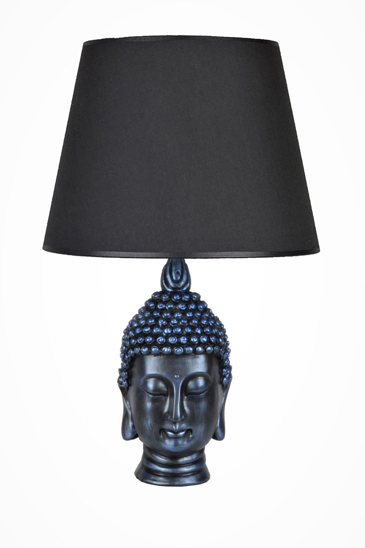 qdec Modern Dizayn Büyük Buda Abajur Cobalt Siyah