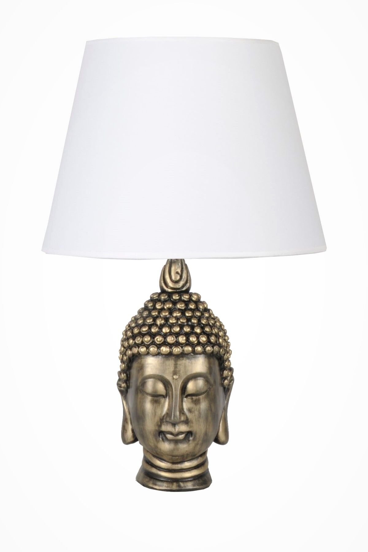 qdec Modern Dizayn Büyük Buda Abajur Gold Beyaz