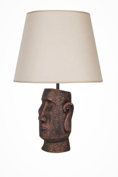 qdec Modern Dizayn Moai Abajur Bakır Bej