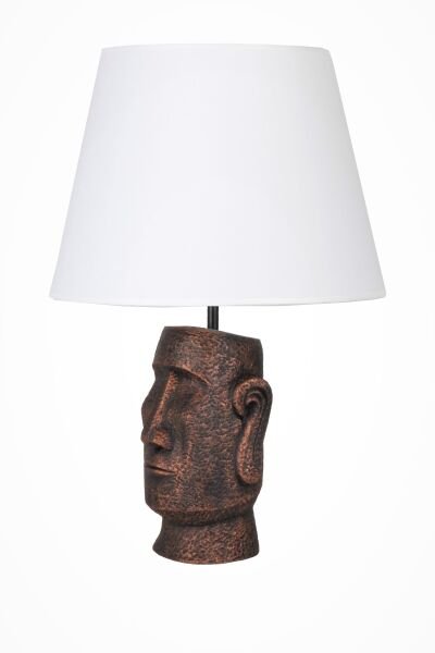 qdec Modern Dizayn Moai Abajur Bakır Beyaz