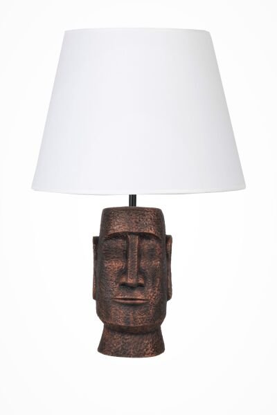qdec Modern Dizayn Moai Abajur Bakır Beyaz