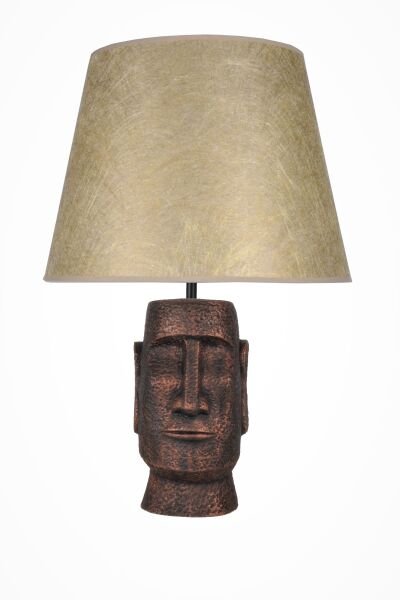 qdec Modern Dizayn Moai Abajur Bakır Gold
