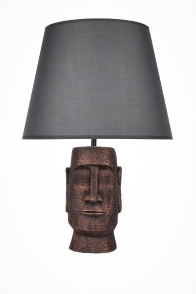 qdec Modern Dizayn Moai Abajur Bakır Gri