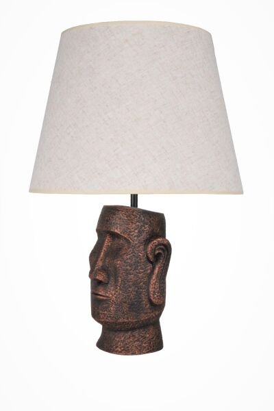 qdec Modern Dizayn Moai Abajur Bakır Krem