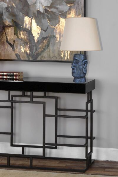 qdec Modern Dizayn Moai Abajur Cobalt Bej