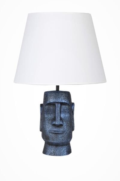 qdec Modern Dizayn Moai Abajur Cobalt Beyaz