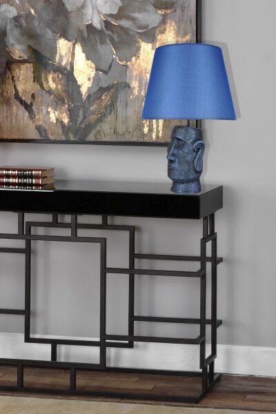 qdec Modern Dizayn Moai Abajur Cobalt Mavi