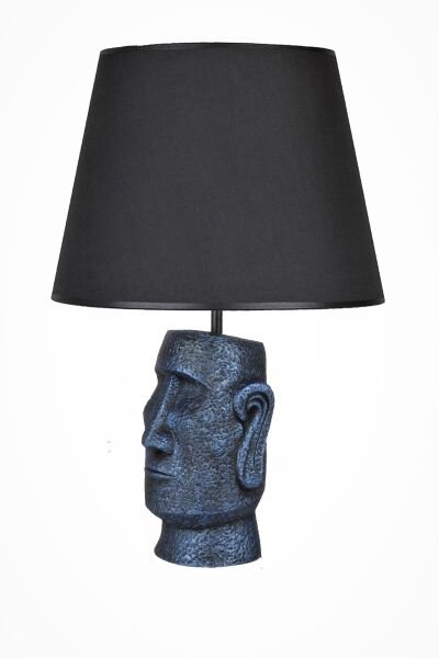 qdec Modern Dizayn Moai Abajur Cobalt Siyah