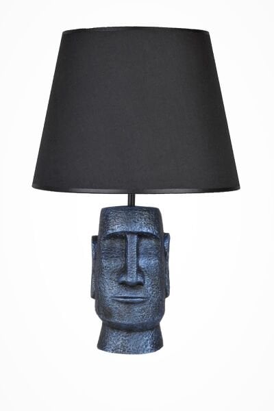 qdec Modern Dizayn Moai Abajur Cobalt Siyah