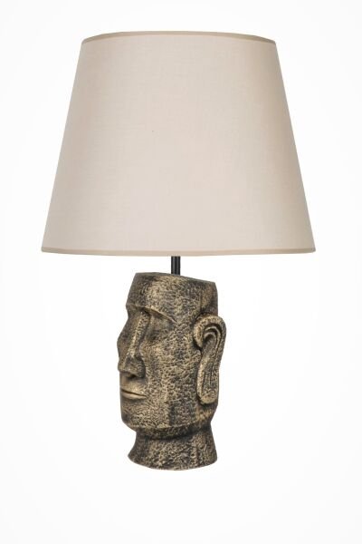 qdec Modern Dizayn Moai Abajur Gold Bej