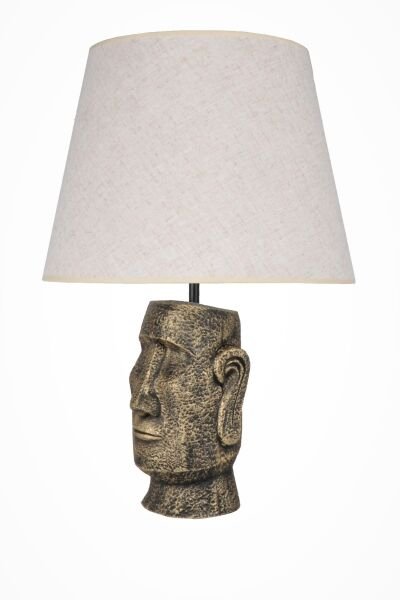 qdec Modern Dizayn Moai Abajur Gold Krem