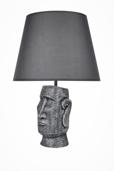 qdec Modern Dizayn Moai Abajur Gümüş Gri