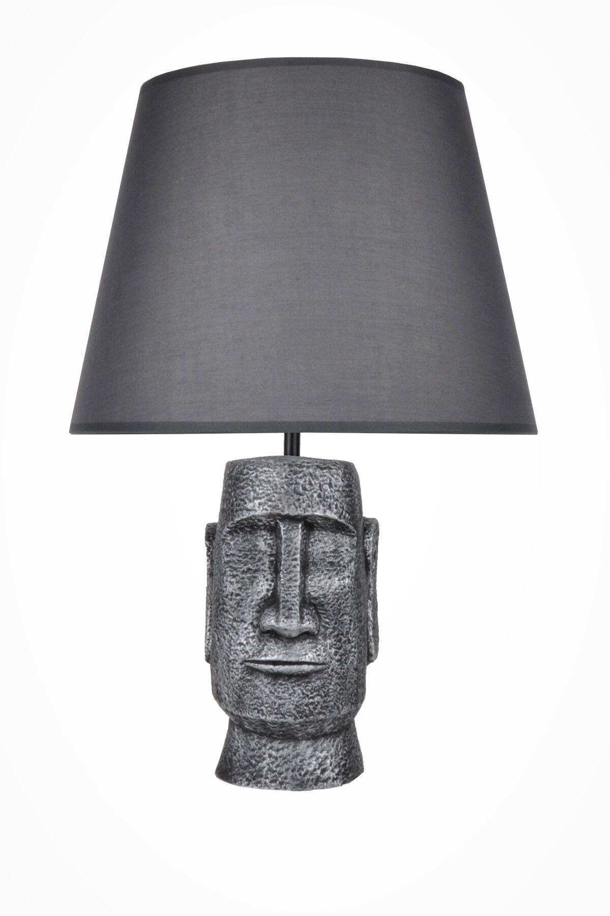 qdec Modern Dizayn Moai Abajur Gümüş Gri