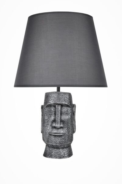 qdec Modern Dizayn Moai Abajur Gümüş Gri
