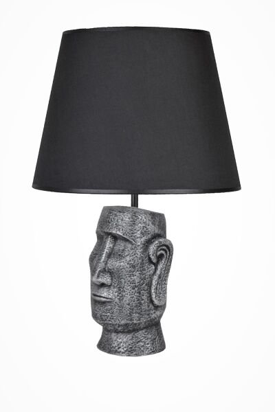 qdec Modern Dizayn Moai Abajur Gümüş Siyah