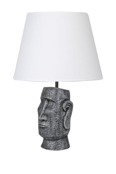 qdec Modern Dizayn Moai Abajur Gümüş Beyaz