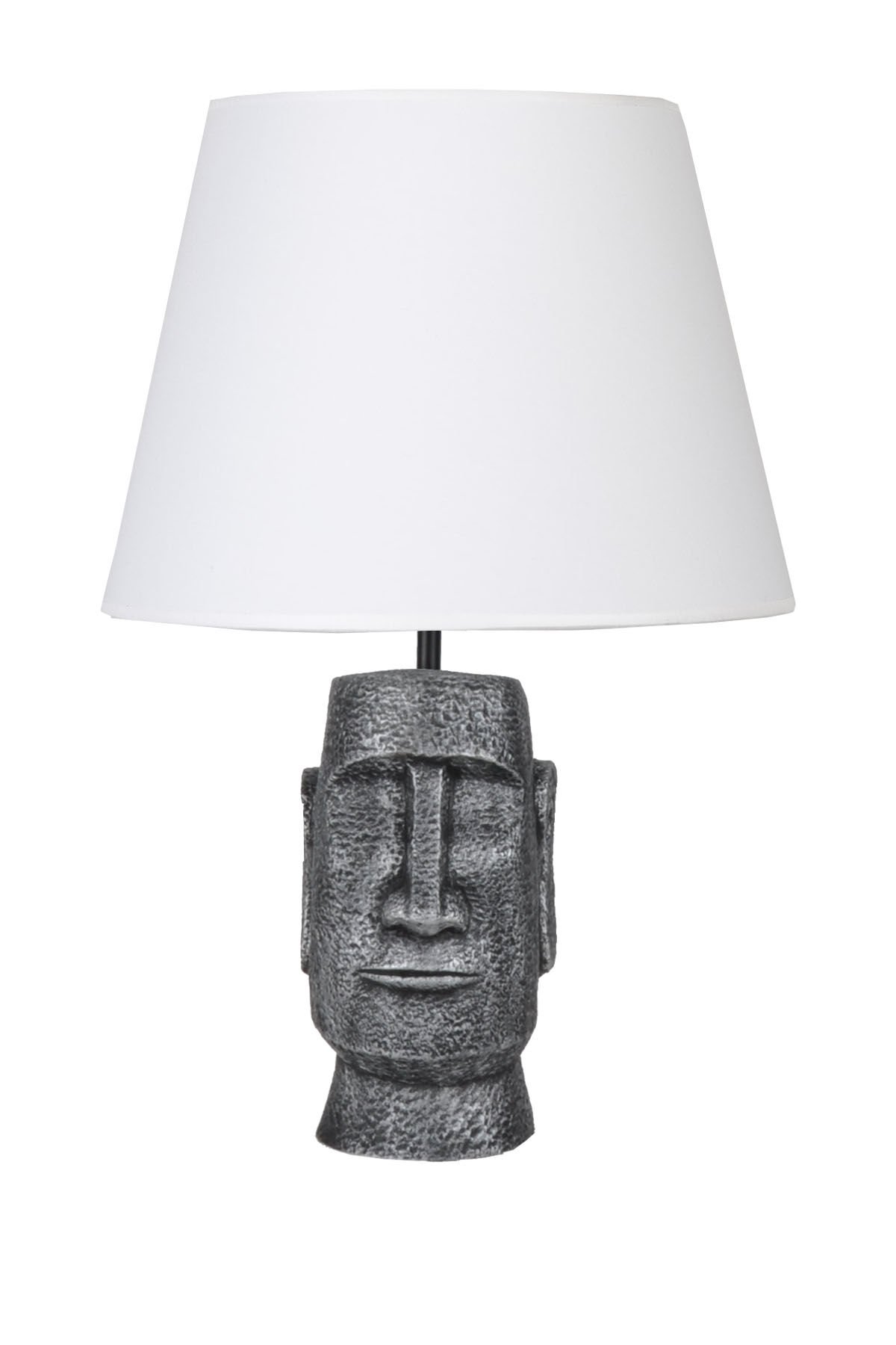 qdec Modern Dizayn Moai Abajur Gümüş Beyaz