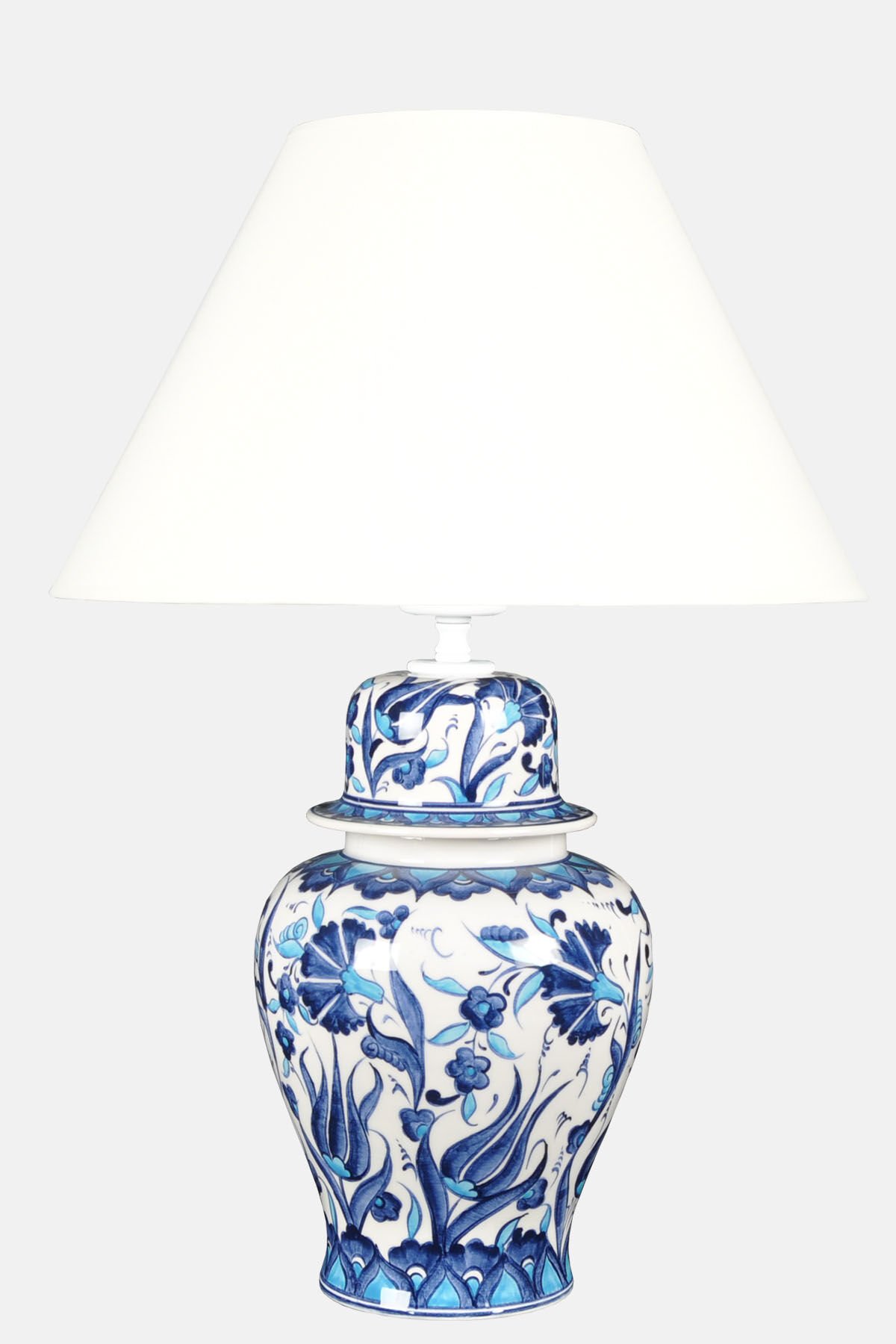 qdec Bleu Blanc Şah Vazo Abajur Turkuaz Lale Karanfil K.Beyaz