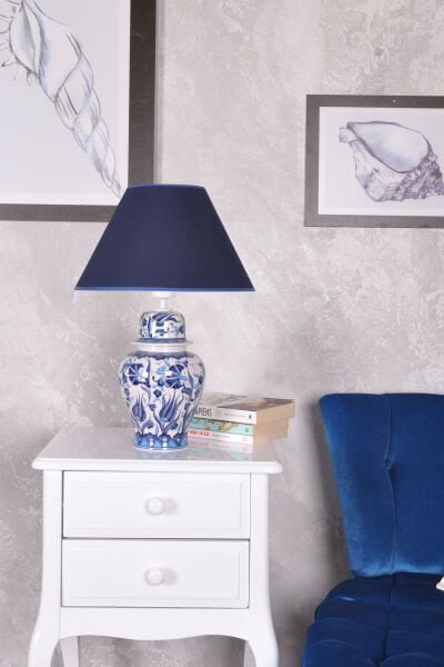 qdec Bleu Blanc Şah Vazo Abajur Turkuaz Lale Karanfil K.Mavi