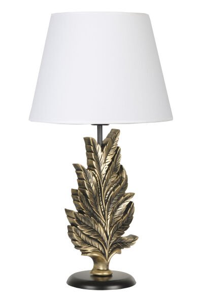 qdec Modern Dizayn Yaprak Abajur Gold Beyaz