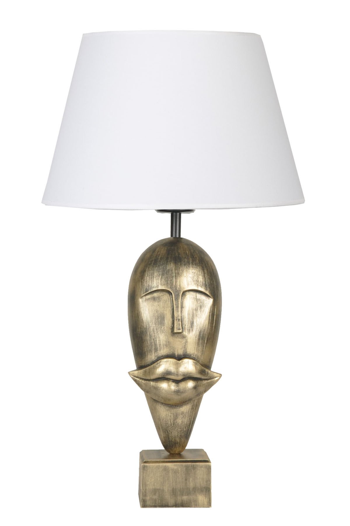 qdec Modern Dizayn Afrika Abajur Gold Beyaz