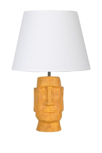 qdec Modern Dizayn Moai Abajur Sarı Beyaz
