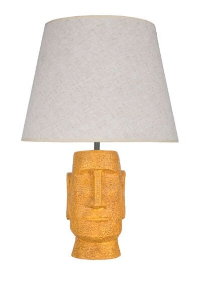 qdec Modern Dizayn Moai Abajur Sarı Krem