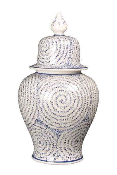 qdec Bleu Blanc Şah Vazo Haliç
