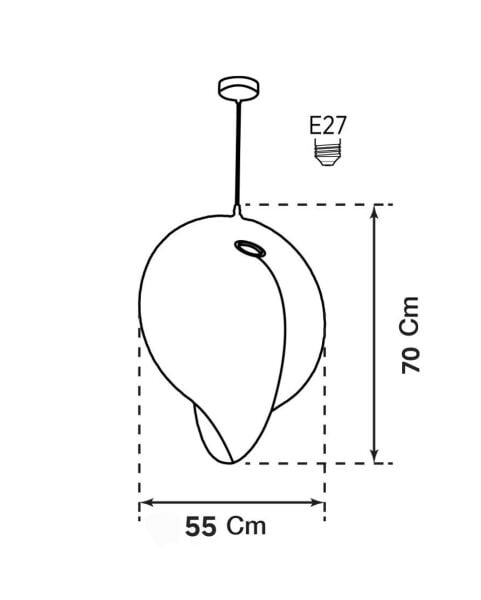 qdec japon ipek sarkıt avize süspansiyon 70cm
