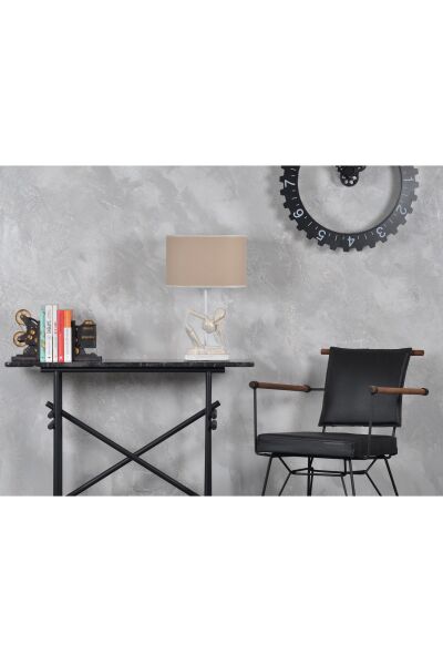 qdec Modern Dizayn İnsan Abajur Beyaz Bej