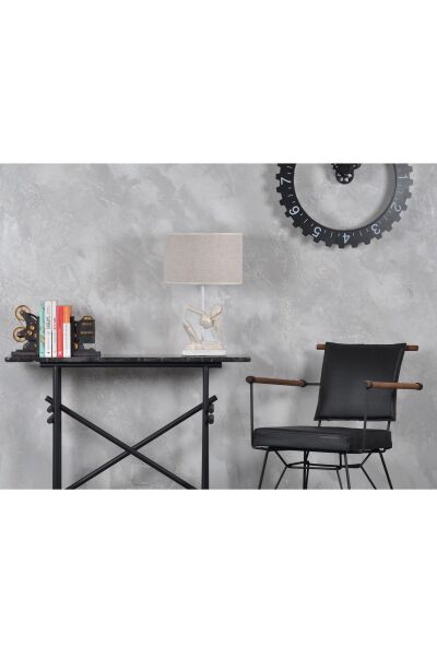 qdec Modern Dizayn İnsan Abajur Beyaz Krem