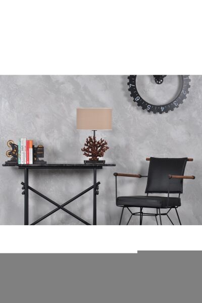 qdec Modern Dizayn Mercan Abajur Bakır Bej