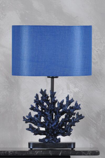 qdec Modern Dizayn Mercan Abajur Cobalt Mavi