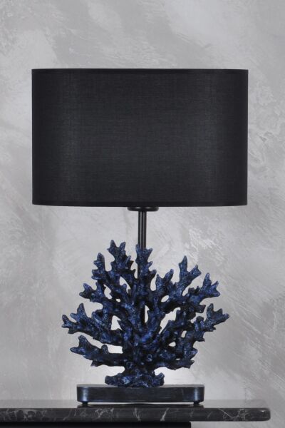 qdec Modern Dizayn Mercan Abajur Cobalt Siyah