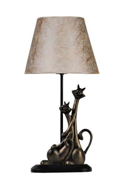 qdec Modern Dizayn Kedi Abajur Gold Gold