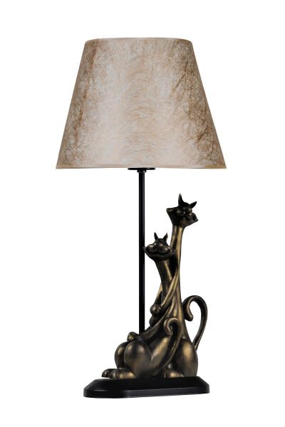 qdec Modern Dizayn Kedi Abajur Gold Gold