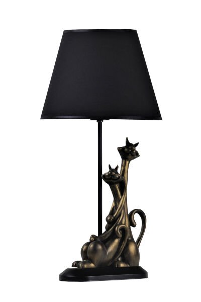 qdec Modern Dizayn Kedi Abajur Gold Siyah