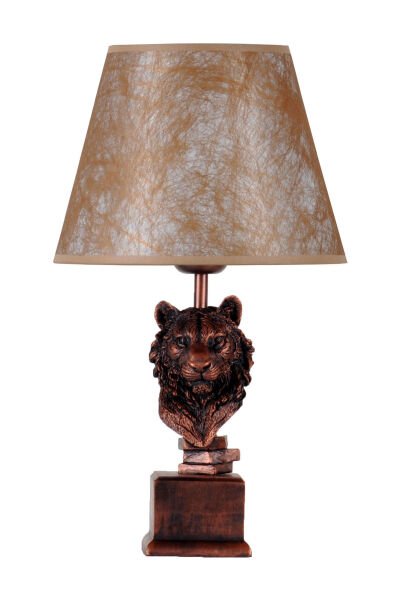 qdec Modern Dizayn Aslan Abajur Bakır Gold