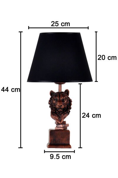 qdec Modern Dizayn Aslan Abajur Bakır Gold
