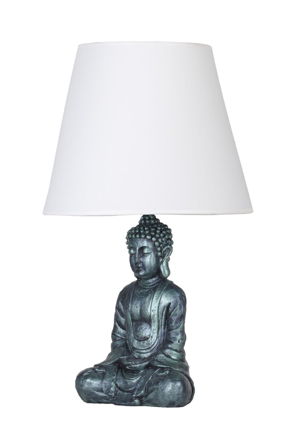 qdec Modern Dizayn Buda Abajur Turkuaz-Beyaz