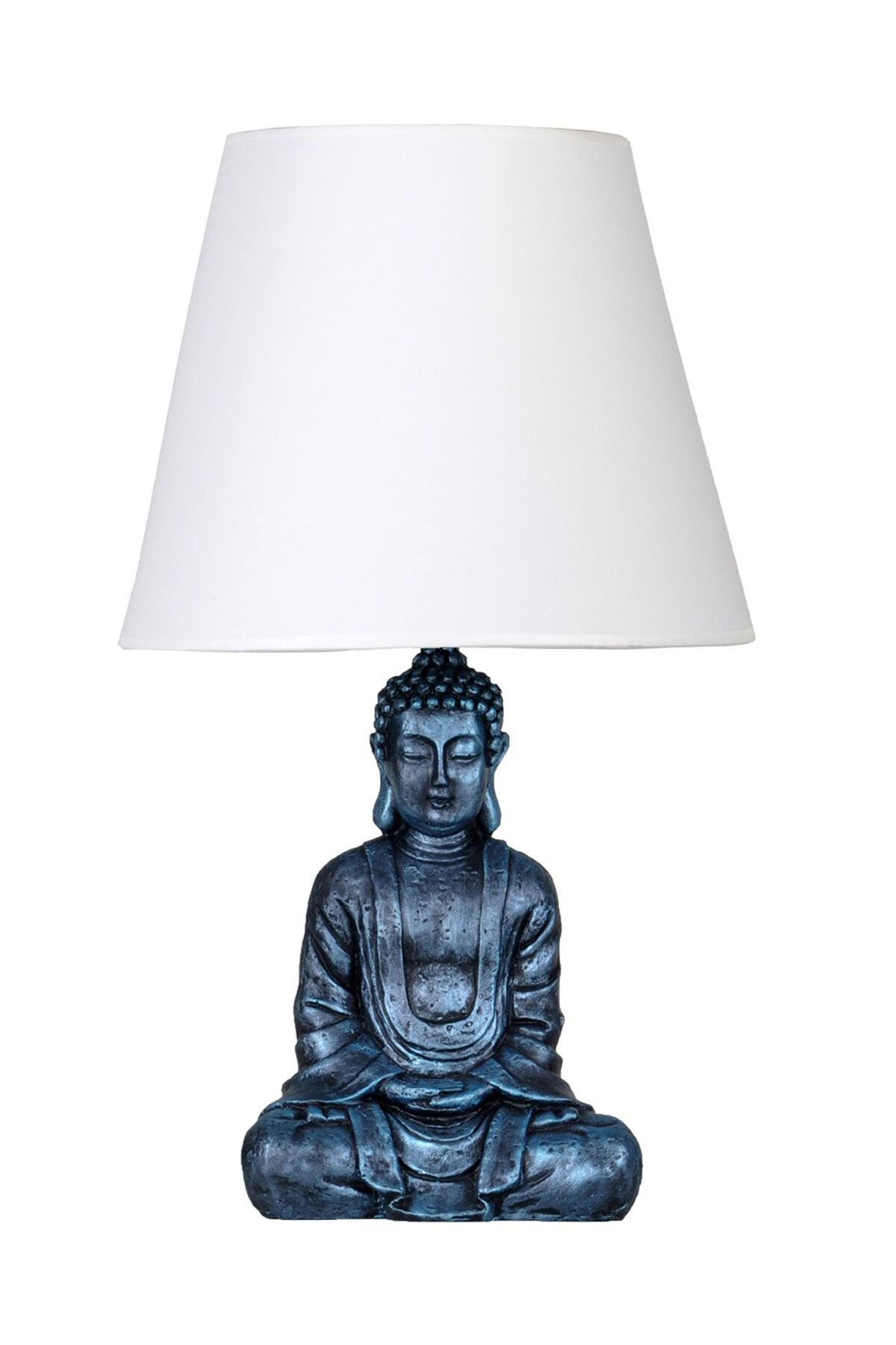 qdec Modern Dizayn Buda Abajur Turkuaz-Beyaz
