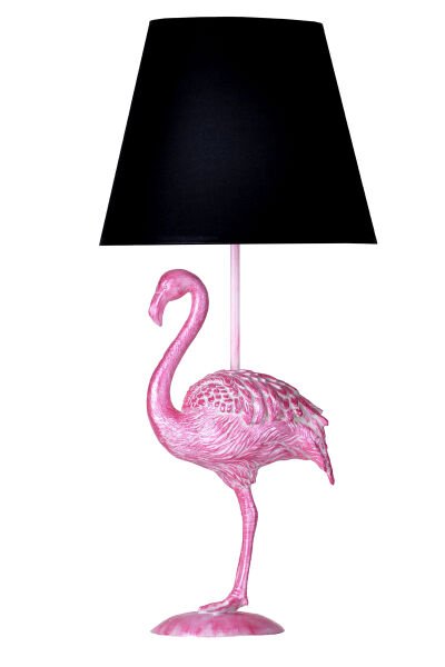 qdec Modern Dizayn Flamingo Abajur Pembe-Siyah