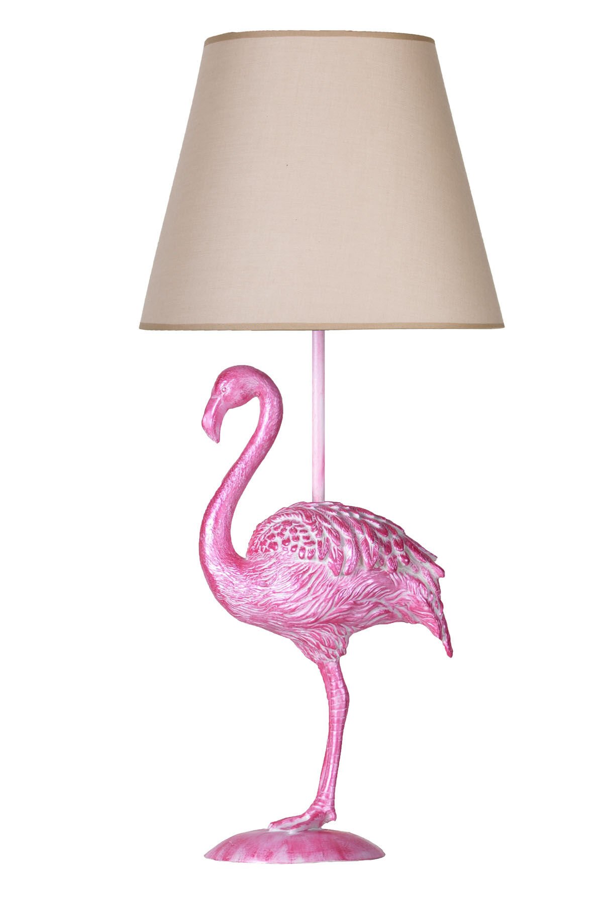 qdec Modern Dizayn Flamingo Abajur Pembe-Bej