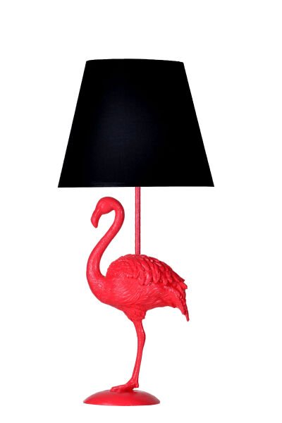 qdec Modern Dizayn Flamingo Abajur Fuşya-Siyah