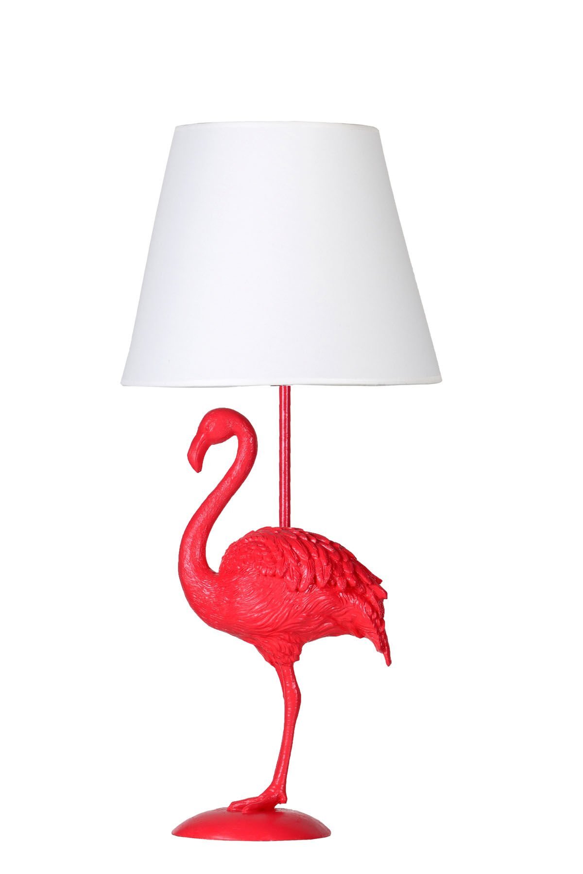 qdec Modern Dizayn Flamingo Abajur Fuşya-Beyaz