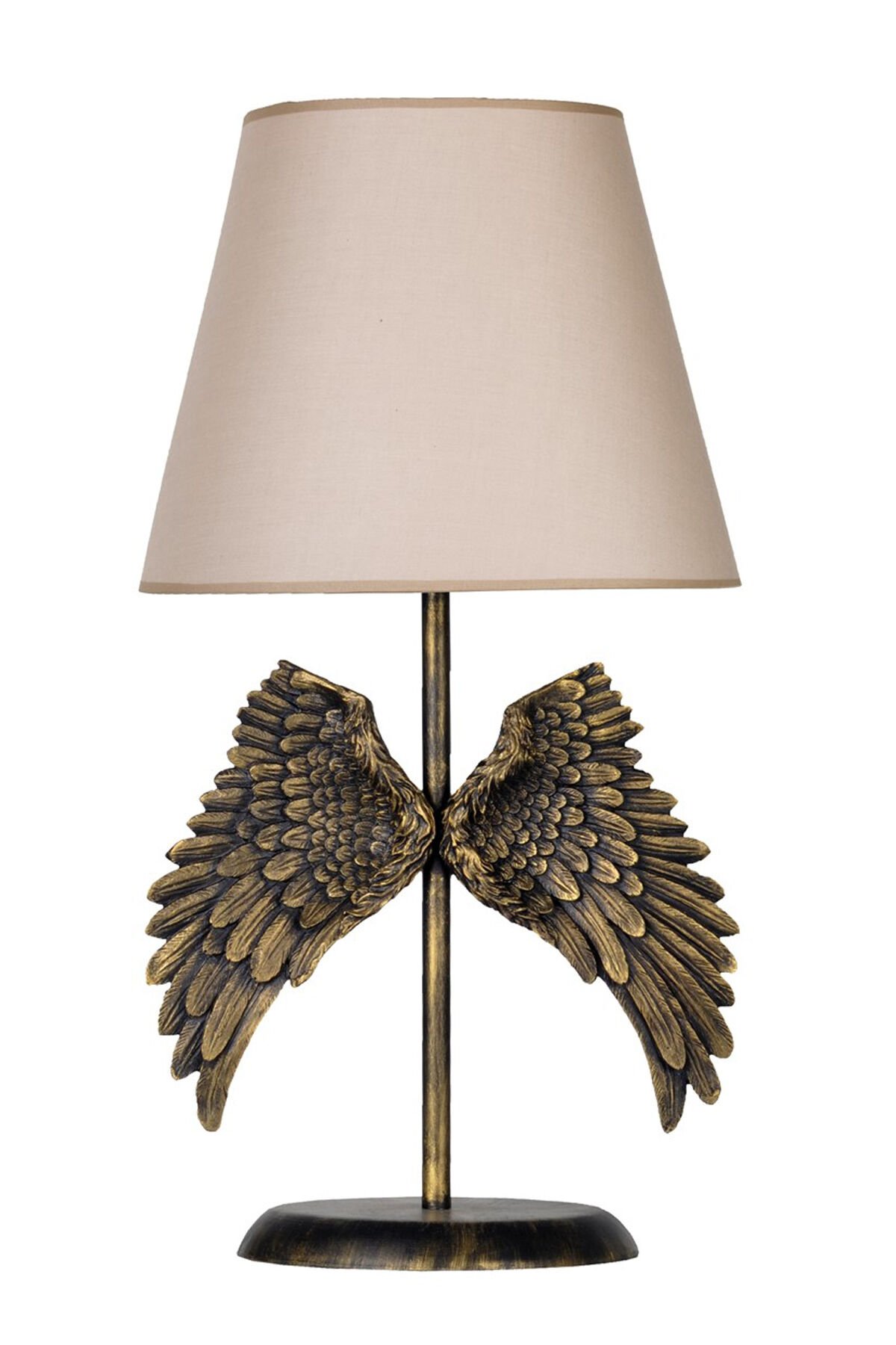 qdec Modern Dizayn Melek Abajur Gold-Bej